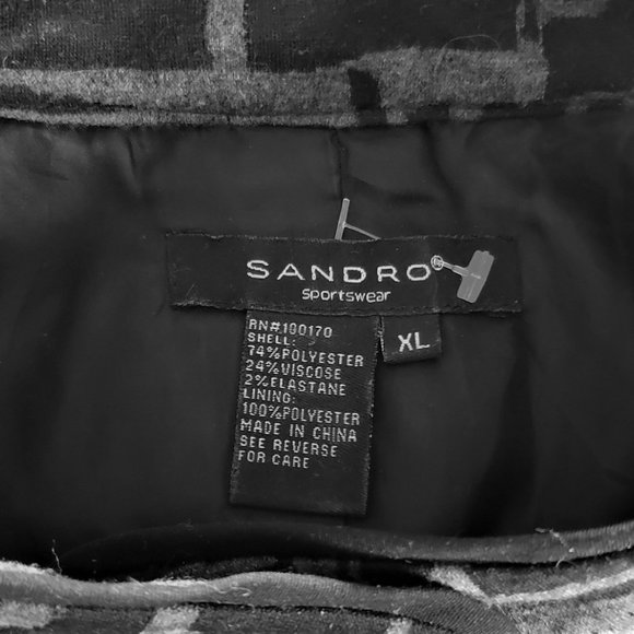 Dashing black and grey lined jacket. By Sandro Size X-Large - Picture 7 of 7